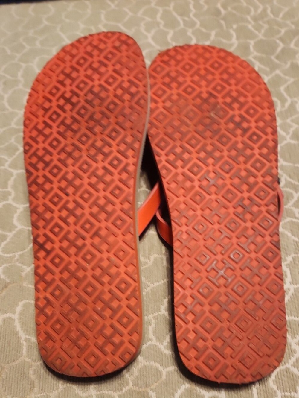 Tory Burch Orange Jeweled Flip Flop Sandals - Picture 4 of 5